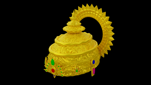 ancient indian crown 3D Model .c4d .max .obj .3ds .fbx .stl .blend 