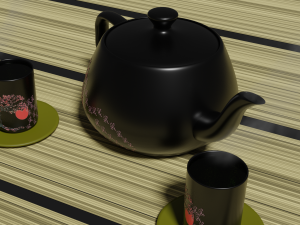 japanese tea set 3D 모델