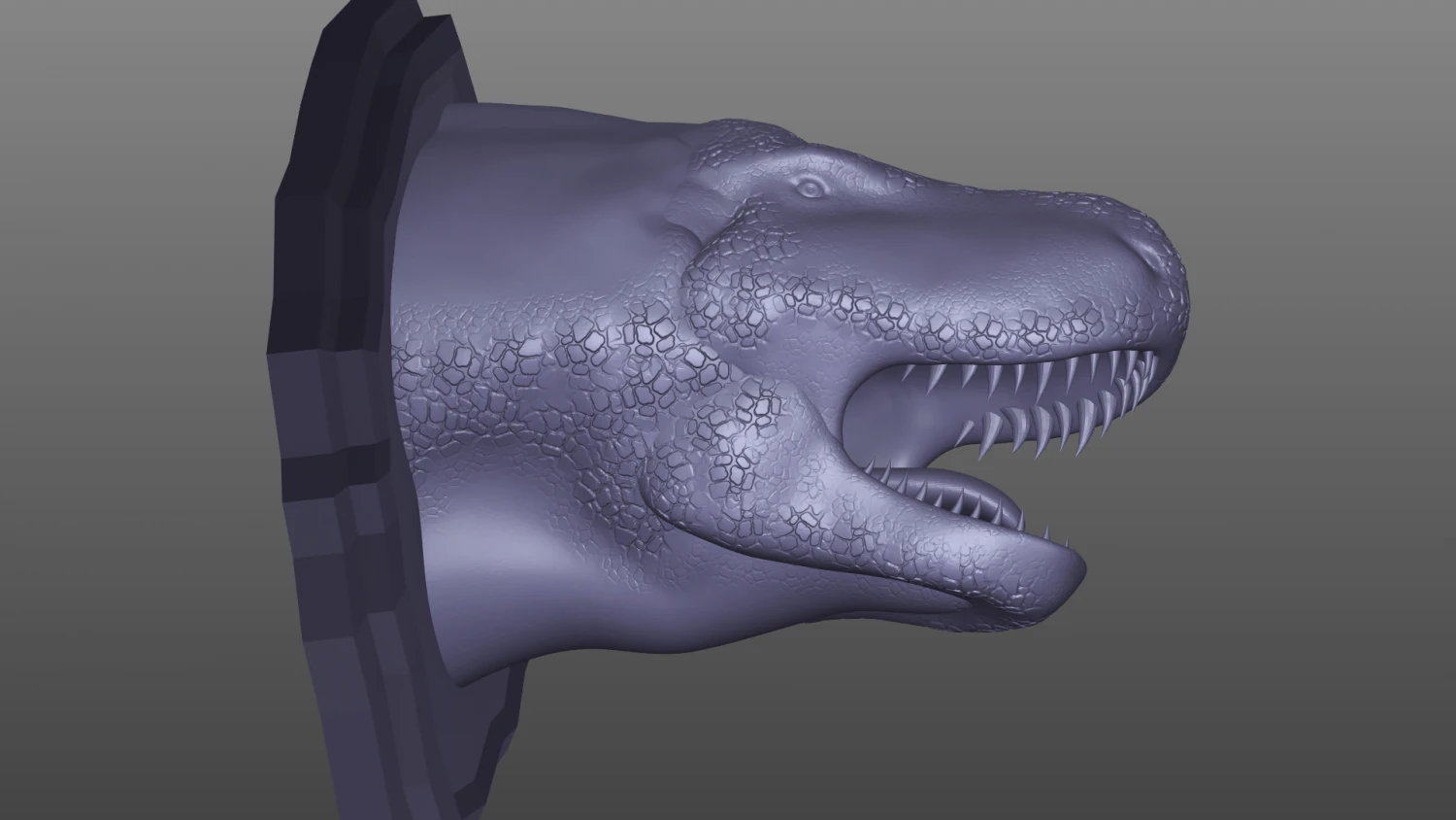 t rex head trophy 3D Print Model .c4d .max .obj .3ds .fbx .stl .blend 