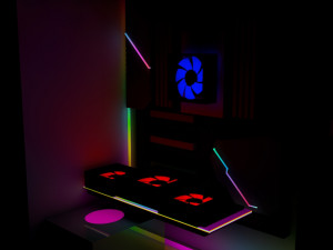 gaming pc low poly 3D Модель