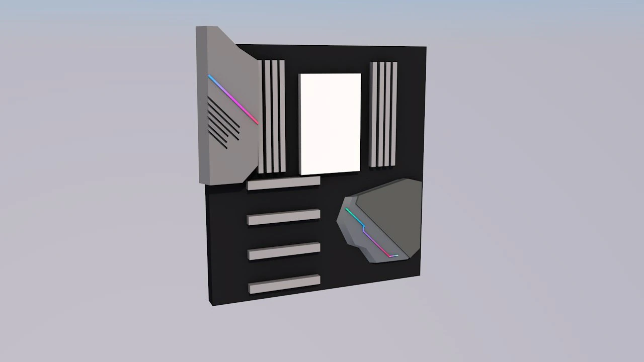 placa madre Modelo 3D .c4d .max .obj .3ds .fbx .stl .blend 