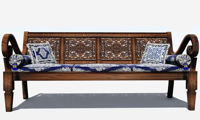 asian bench 3D Модель .c4d .max .obj .3ds .fbx .stl .blend 