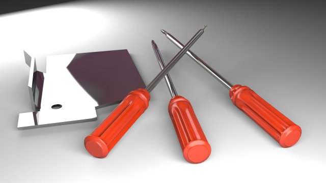 screw driver 3D Модель .c4d .max .obj .3ds .fbx .stl .blend 