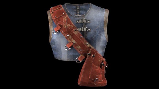 Amateur Leather Dress 3D Model .c4d .max .obj .3ds .fbx .stl .blend 