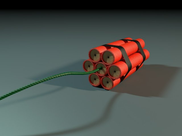 simple dynamite 3D Model .c4d .max .obj .3ds .fbx .stl .blend 