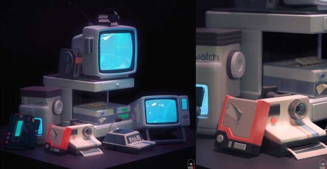 KIT RETROP PROP 3D 3D 模型 .c4d .max .obj .3ds .fbx .stl .blend 