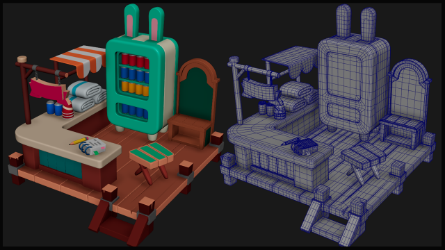 RABBIT SET - 3D Модель .c4d .max .obj .3ds .fbx .stl .blend 