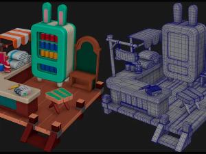 खरगोश सेट - 3D मॉडल