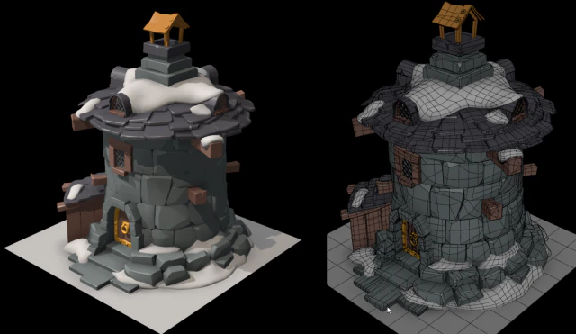 중세 타워 3D 모델 .c4d .max .obj .3ds .fbx .stl .blend 