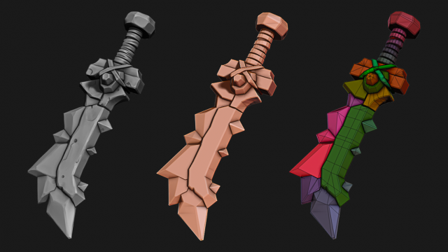 Dagger game 3D Модель .c4d .max .obj .3ds .fbx .stl .blend 