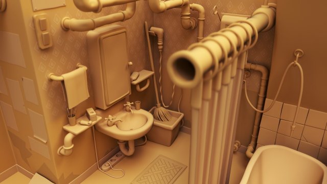 Zootopia - Nicks Bathroom environment Model 3D .c4d .max .obj .3ds .fbx .stl .blend 