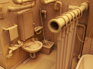 Zootopia - Nicks Bathroom environment 3D 모델