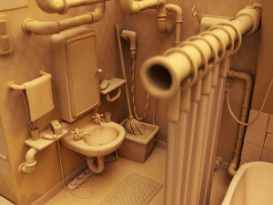 Zootopia - Nicks 욕실 환경 3D 모델