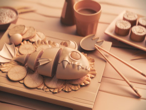 3D SCENE - SUSHI PIRHANA 3D 모델