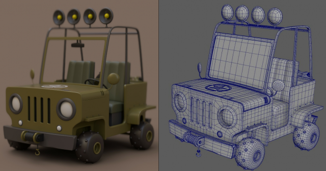 Pickup Cartoon Modelo 3D .c4d .max .obj .3ds .fbx .stl .blend 