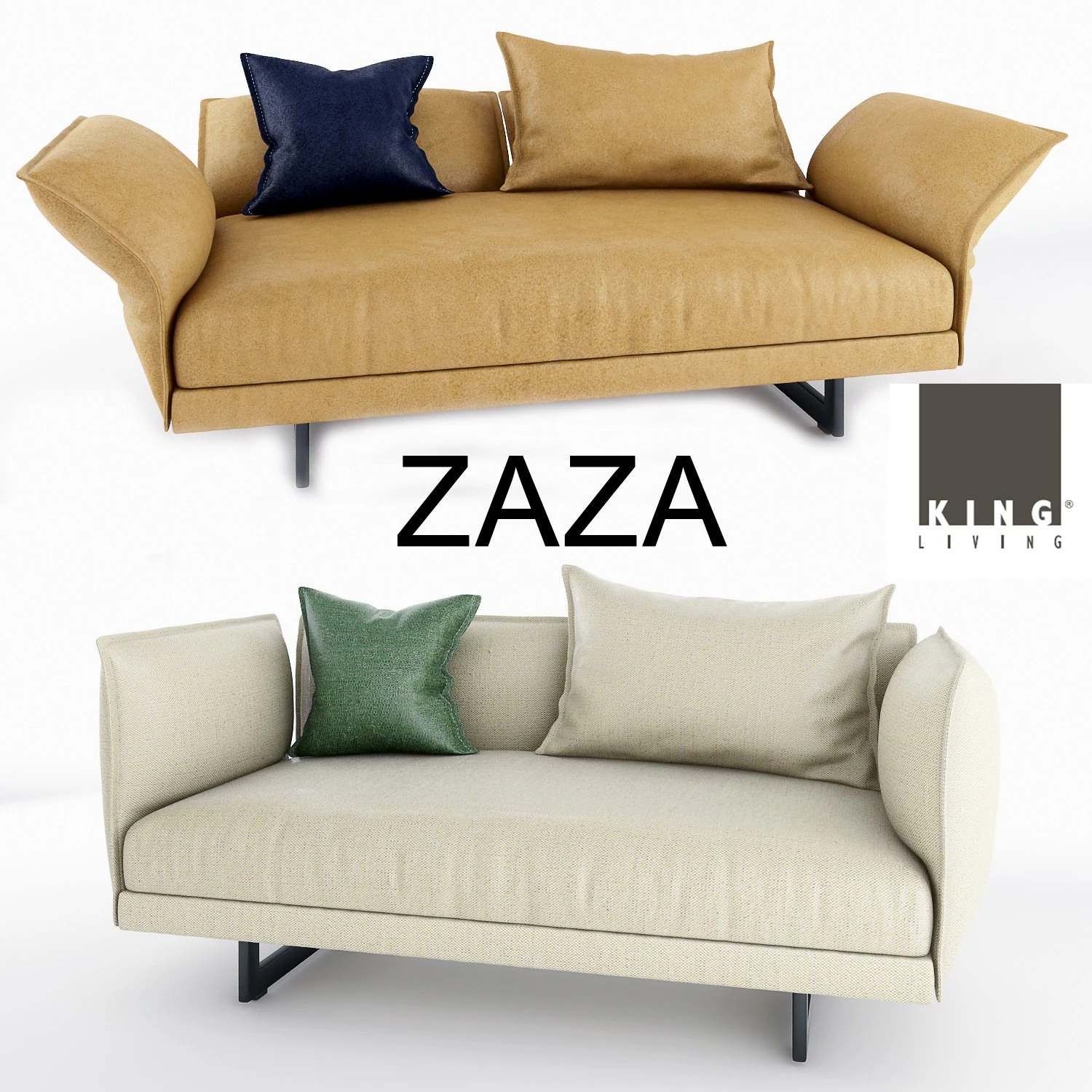 zaza sofas 3D Model .c4d .max .obj .3ds .fbx .stl .blend 
