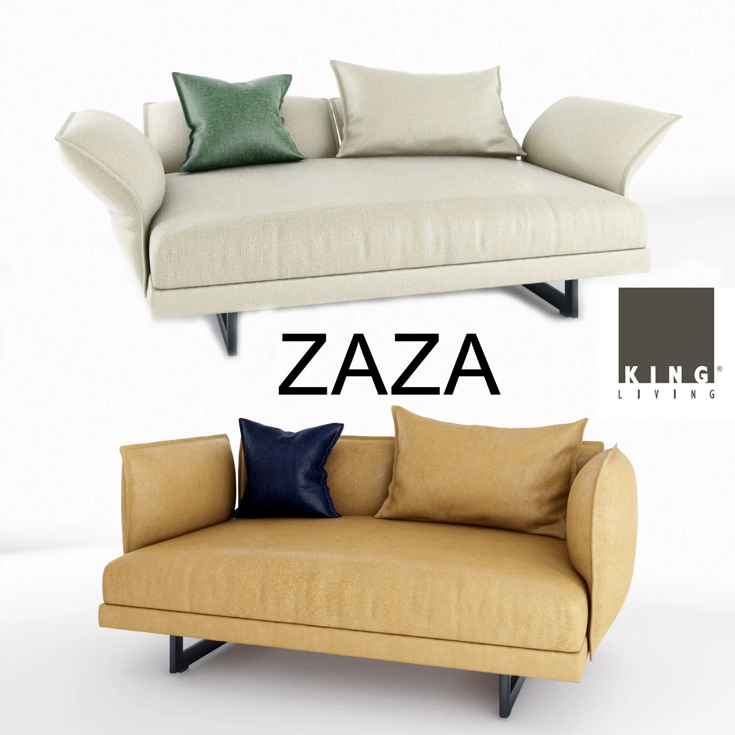 zaza sofas deep 3D Model .c4d .max .obj .3ds .fbx .stl .blend 