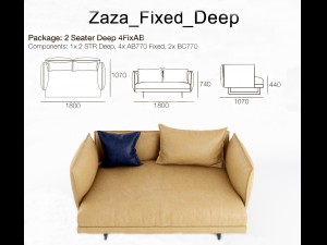 zaza sofas deep Model 3D