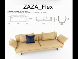 zaza sofas1 3D 모델