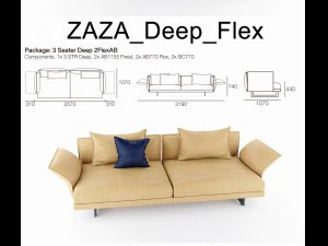zaza sofas deep1 3D Model