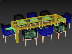 kendal chair and bradley table Model 3D