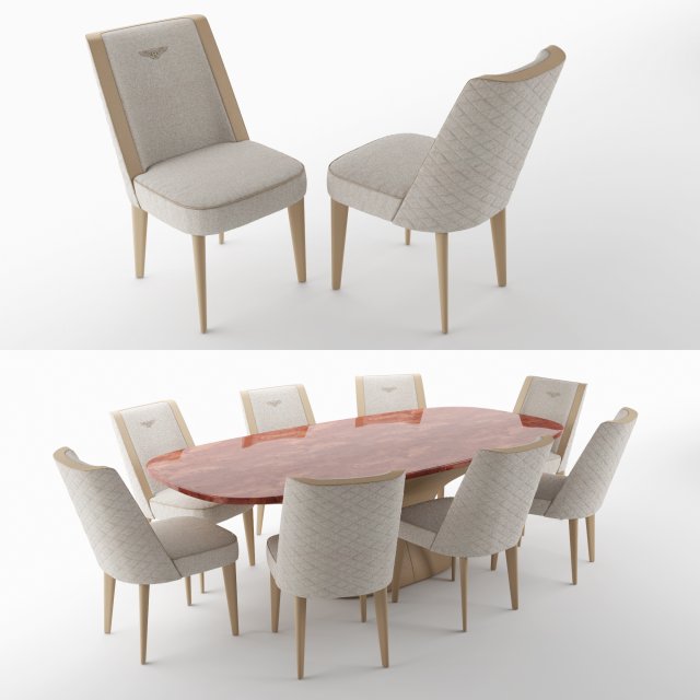 bentley home stamford chair and alston table Modelo 3D .c4d .max .obj .3ds .fbx .stl .blend 