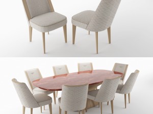 bentley home stamford chair and alston table 3D Model