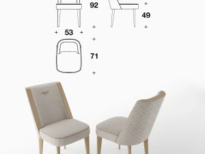 cadeira bentley home stamford e mesa alston Modelo 3D
