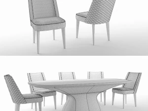 cadeira bentley home stamford e mesa alston Modelo 3D