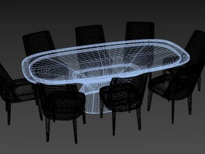 cadeira bentley home stamford e mesa alston Modelo 3D