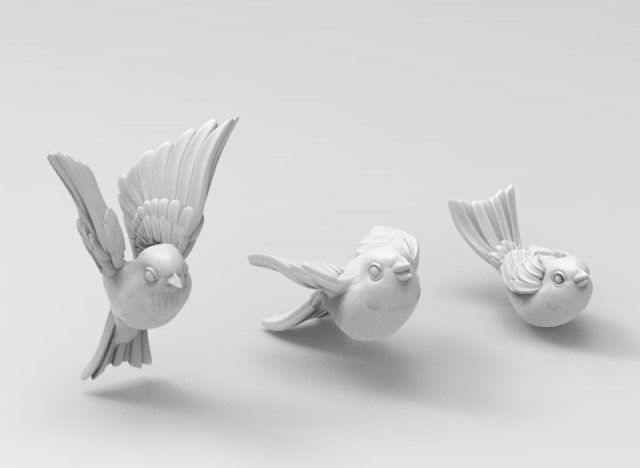 birds 3Dプリントモデル .c4d .max .obj .3ds .fbx .stl .blend 