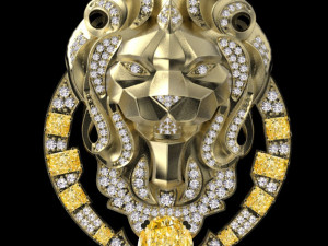 lion chanel brooch Modelo 3D
