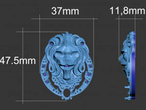 Lion brooch 3D Model