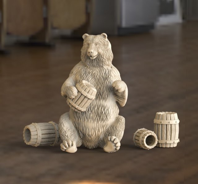 bear 3D 打印模型 .c4d .max .obj .3ds .fbx .stl .blend 