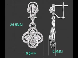 イヤリング 3Dプリントモデル