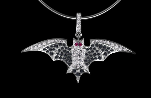 bat pendant 3D Print Model .c4d .max .obj .3ds .fbx .stl .blend 