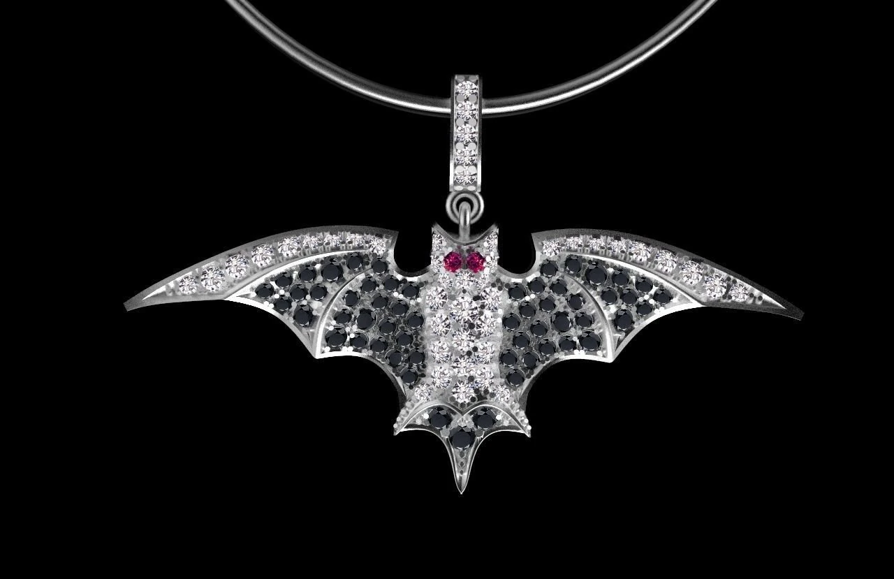 bat pendant 3D Print Model .c4d .max .obj .3ds .fbx .stl .blend 