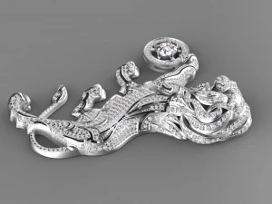 Lion brooch 3D Print Model