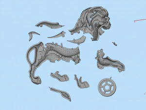 Lion brooch 3D Print Model