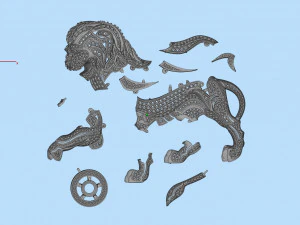 Lion brooch 3D Print Model