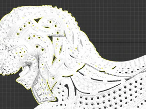 Lion brooch 3D Print Model
