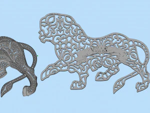Lion brooch 3D Print Model
