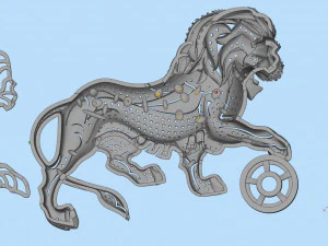 Lion brooch 3D Print Model