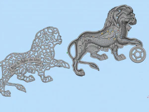 Lion brooch 3D Print Model