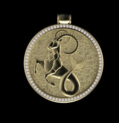 capricorn pendant 3D Print Model .c4d .max .obj .3ds .fbx .stl .blend 