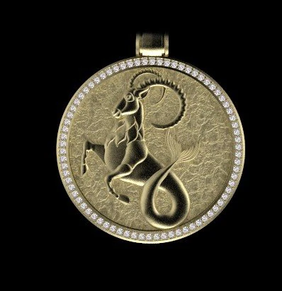 capricorn pendant 3D Print Model .c4d .max .obj .3ds .fbx .stl .blend