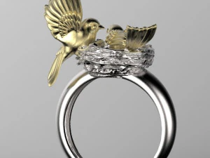 birds in the nest ring 3D Print Model