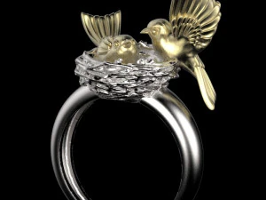 birds in the nest ring 3D Print Model