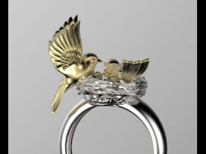 birds in the nest ring 3D Print Model