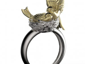 birds in the nest ring 3D Print Model